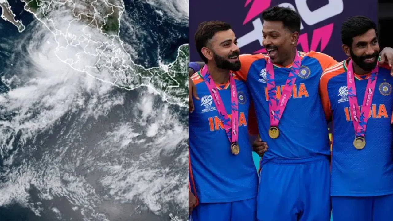 Team India: తుఫానులో చిక్కుకుపోయిన టీం ఇండియా..  నేడు స్వదేశానికి చేరుకునే ఛాన్స్