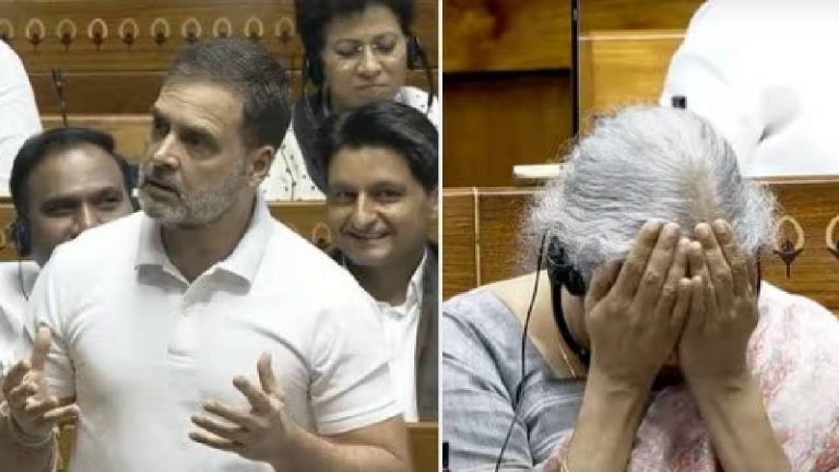 Parliament Sessions: సభలో పోస్టర్‌ ప్రదర్శించిన రాహుల్ గాంధీ.. తలబాదుకున్న ఆర్థిక మంత్రి!