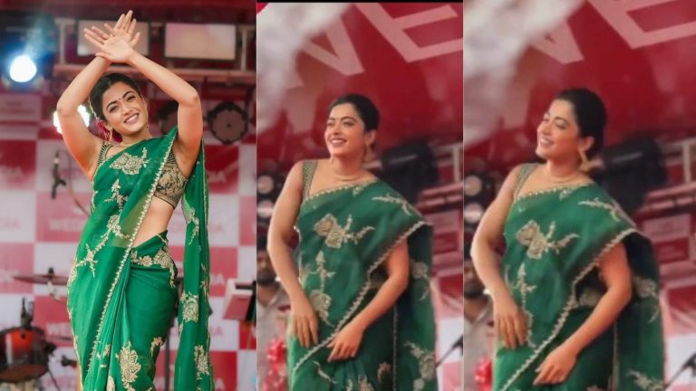 Rashmika Mandanna: పబ్లిక్‭లో చీర కట్టుతో అదేరిపోయే స్టెప్స్ వేసిన నేషనల్ క్రష్..