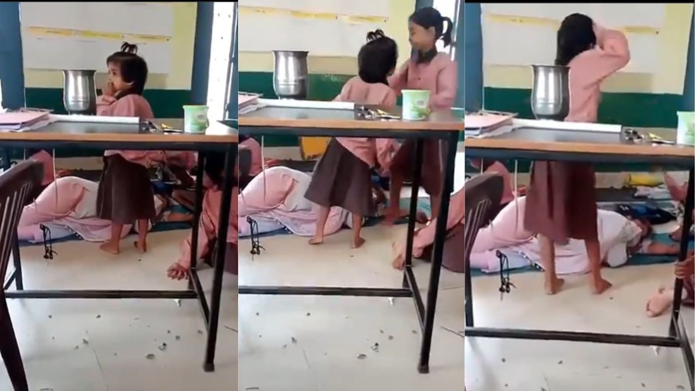 Teacher Sleeping In School: ఈ టీచరమ్మ రూటే సపరేటు.. నిదురపోతున్న ఆమె పిల్లలతో? (వీడియో)