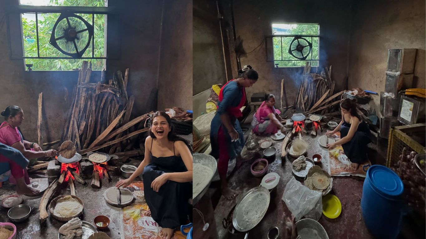 Shraddha Das: కట్టెల పొయ్యిపై తెగ కష్టపడిపోతున్న హీరోయిన్..