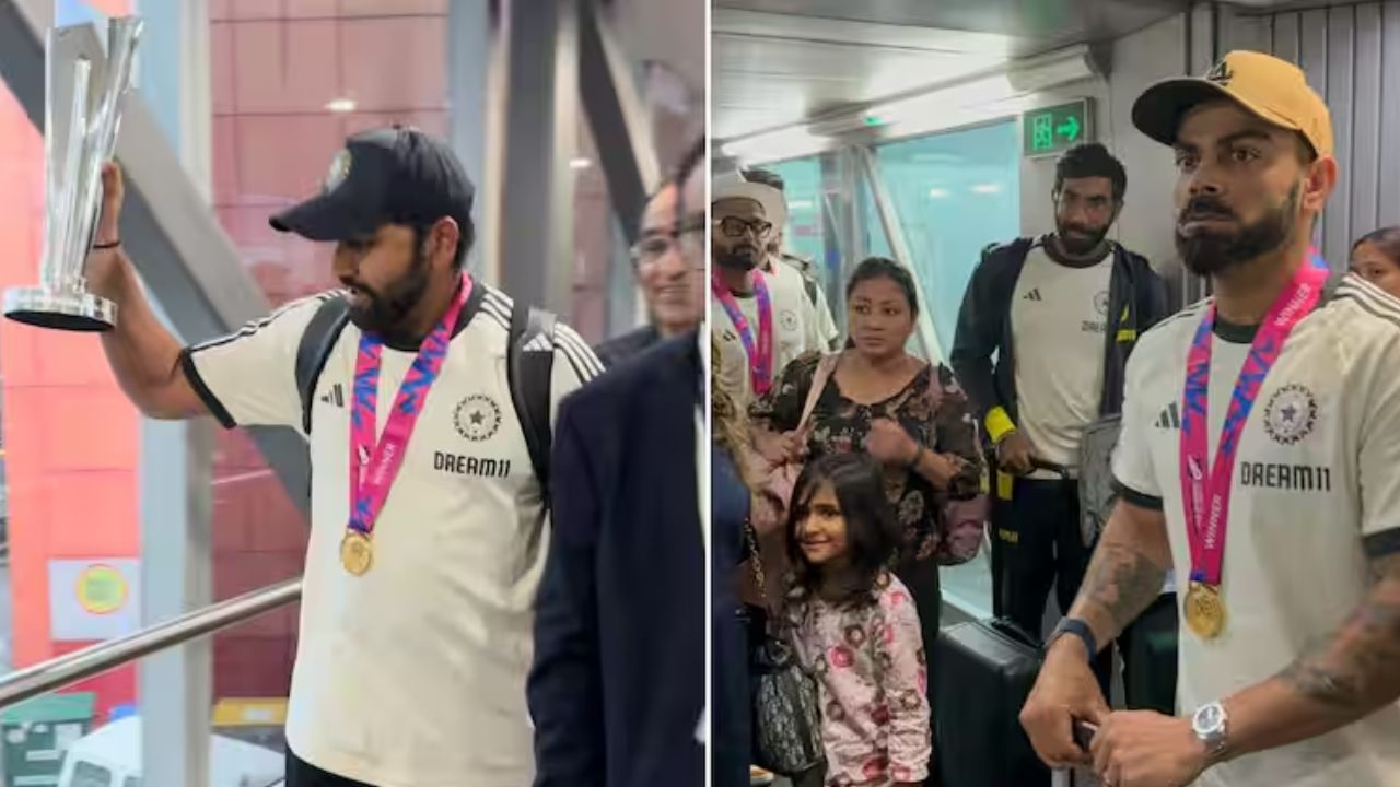 Indian Cricket Team: భారత్ చేరుకున్న టీమిండియా.. అభిమానులకు ట్రోఫీ చూపెట్టిన రోహిత్ శర్మ!
