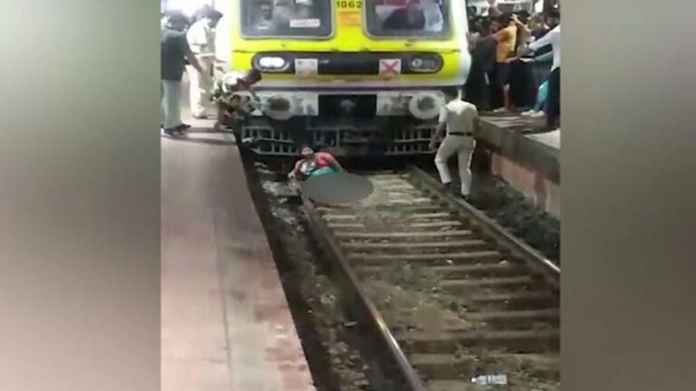 Mumbai: పట్టాలపై జారిపడ్డ మహిళ పైనుంచి వెళ్లిన రైలు.. సురక్షితంగా బయటకు