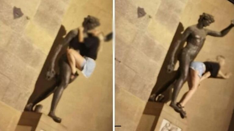 Romance With Statue: ఇదేం కర్మరా బాబు.. పబ్లిక్ లో విగ్రహం ప్రైవేట్ పార్టుతో రొమాన్స్ చేసిన మహిళ..