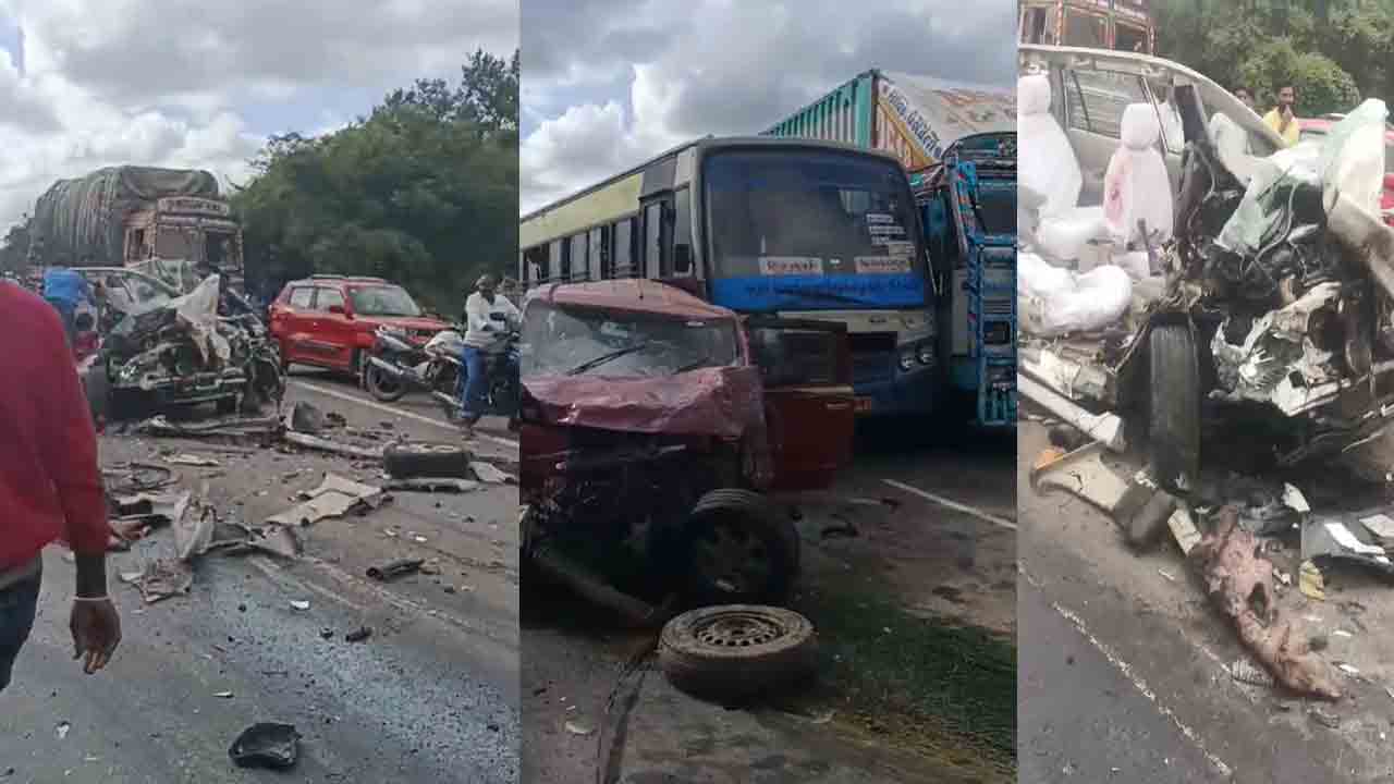 Road Accident: ఘోర రోడ్డు ప్రమాదం.. 14 వాహనాలు ధ్వంసం, ఐదుగురు మృతి
