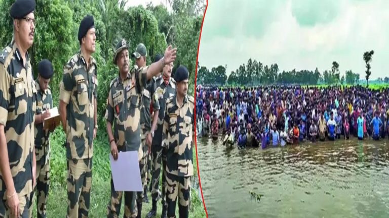 Bangladeshi Hindus: భారత్‌లోకి వచ్చేందుకు బంగ్లాదేశ్ హిందువుల ప్రయత్నం.. నీటిలో నిలబడి నిరసన..!