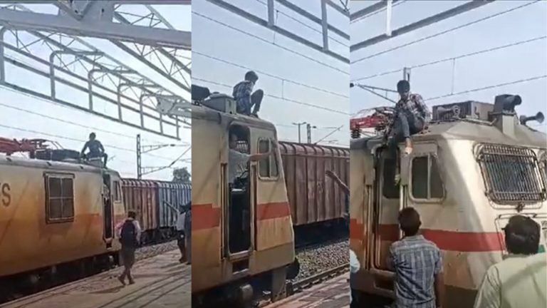 Train Incident: ఏంట్రా బాబు అలా ఎక్కేసావ్.. రైలు ఎక్కమంటే ఏకంగా ఇంజన్‌ పైకెక్కిన బాలుడు..