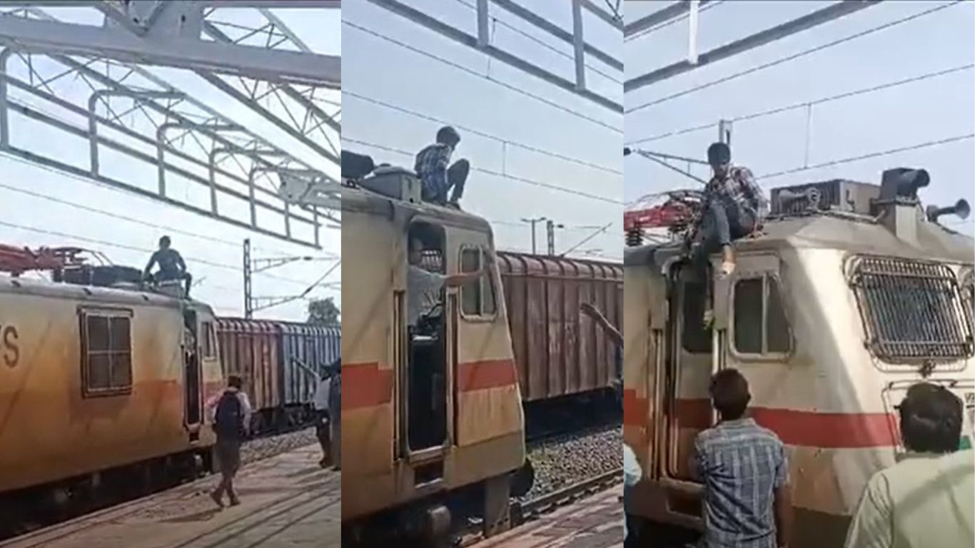 Train Incident: ఏంట్రా బాబు అలా ఎక్కేసావ్.. రైలు ఎక్కమంటే ఏకంగా ఇంజన్‌ పైకెక్కిన బాలుడు..