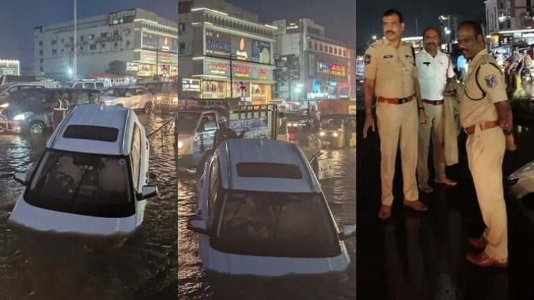 Rachakonda Police: నాలాలోకి దూసుకెళ్లిన కారు.. కుటుంబం మొత్తాన్ని కాపాడిన ట్రాఫిక్ పోలీసులు..