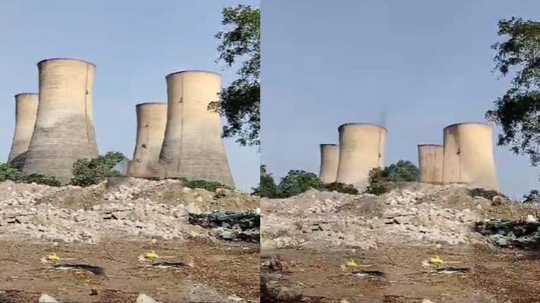 Kothagudem: కేటీపీఎస్‌ పాత ప్లాంట్‌ కూలింగ్‌ టవర్ల కూల్చివేత..