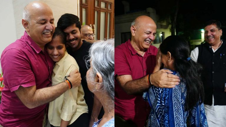 Manish Sisodia: కేజ్రీవాల్ ఇంట్లో ఉద్వేగ పరిస్థితులు.. సిసోడియాను హత్తుకున్న కుటుంబ సభ్యులు