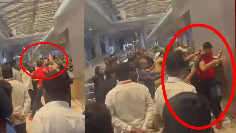 Shamshabad Airport: శంషాబాద్‌ ఎయిర్‌పోర్ట్ లో పొట్టు పొట్టు కొట్టుకున్నారు..