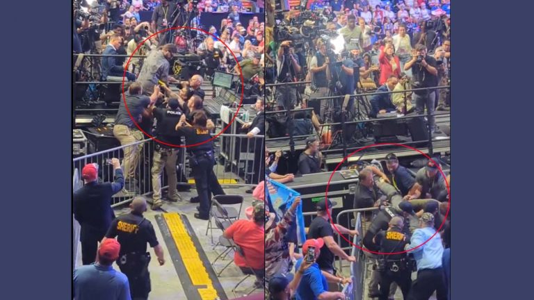Trump rally: ట్రంప్ సభలో మరో అలజడి.. వేదికపైకి వెళ్లేందుకు యత్నం.. అరెస్ట్