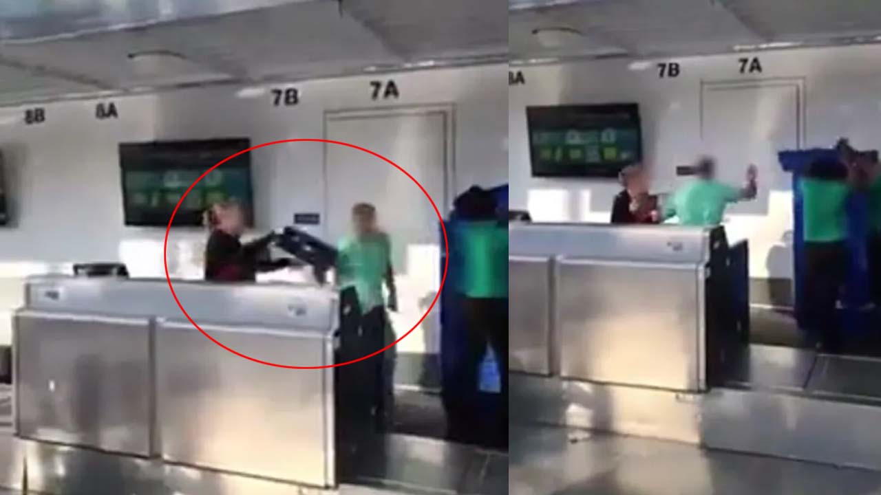 US video: ఎయిర్‌పోర్టులో మహిళ వీరంగం.. నేలకేసికొట్టిన కంప్యూటర్, ఫోన్