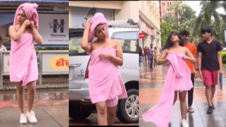 Viral Video: ఫ్యాషన్ తగలెయ్య.. బాత్ రూమ్ టవల్ కట్టుకొని రోడ్డుపై ఆ యువతీ ఏకంగా.?