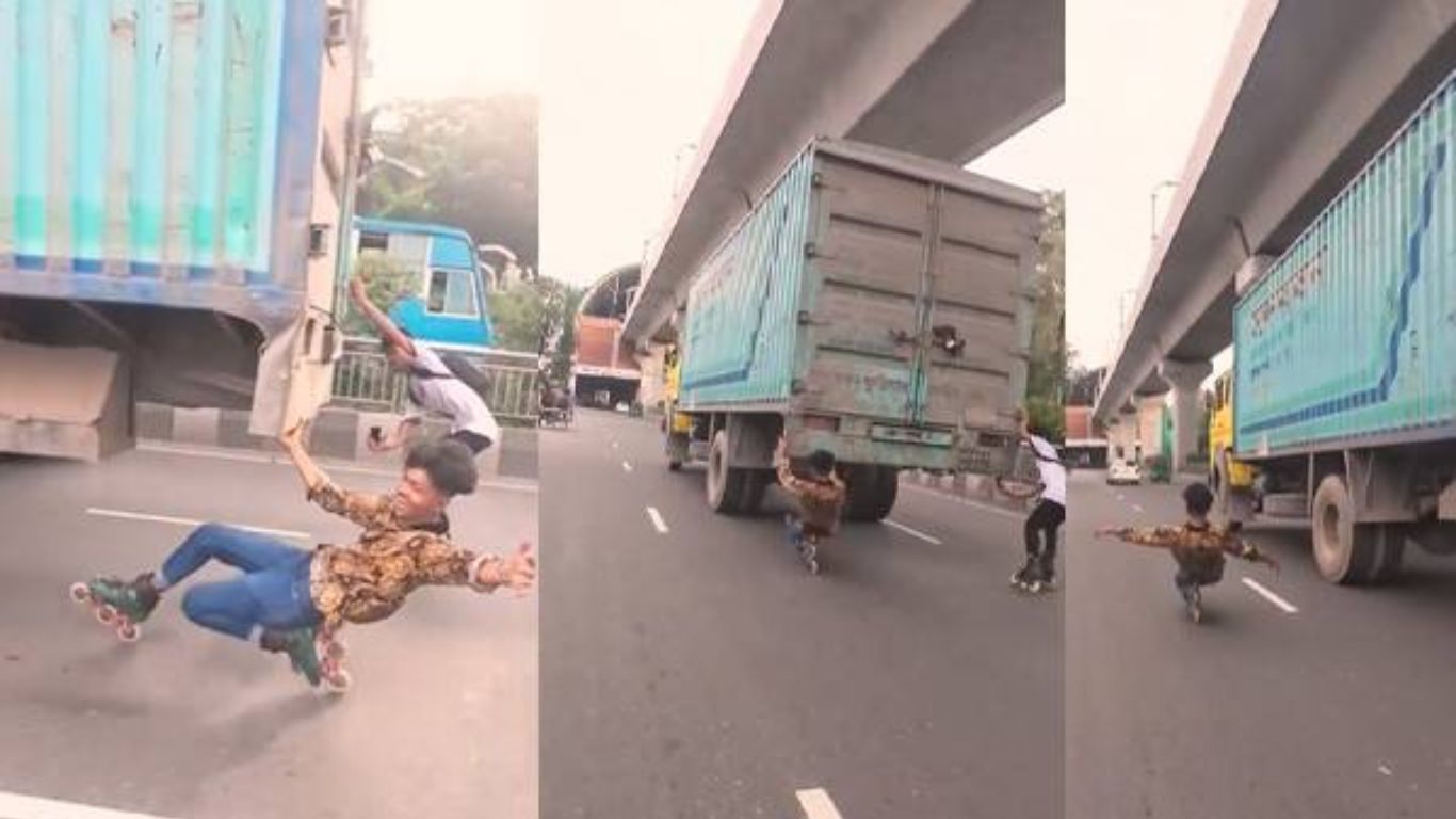 Viral Video: నడిరోడ్డుపై డేంజర్ స్కేటింగ్ విన్యాసాలు..