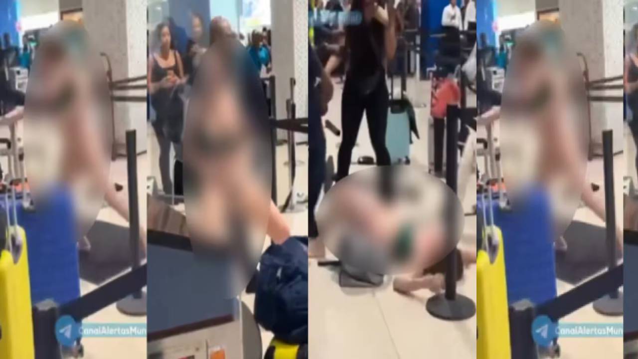 Virl Video: విమానాశ్రయంలో మహిళ బట్టలు విప్పి వీరంగం..వీడియో వైరల్