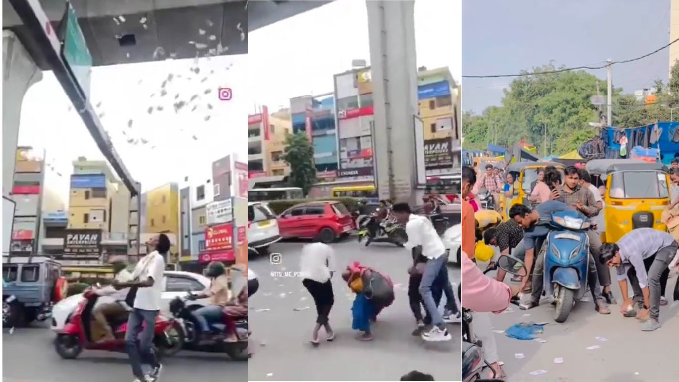 Money On Roads: ఇదేమి పోయేకాలం.. ట్రాఫిక్‌లో డబ్బులు విసురుతూ రీల్స్.. (వీడియో)