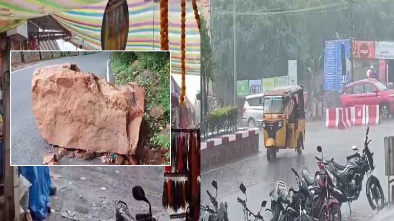 Heavy Rain in Srisailam: శ్రీశైలంలో మునుపెన్నడూ లేని విధంగా భారీ వర్షం.. బెంబేలెత్తిన భక్తులు, స్థానికులు