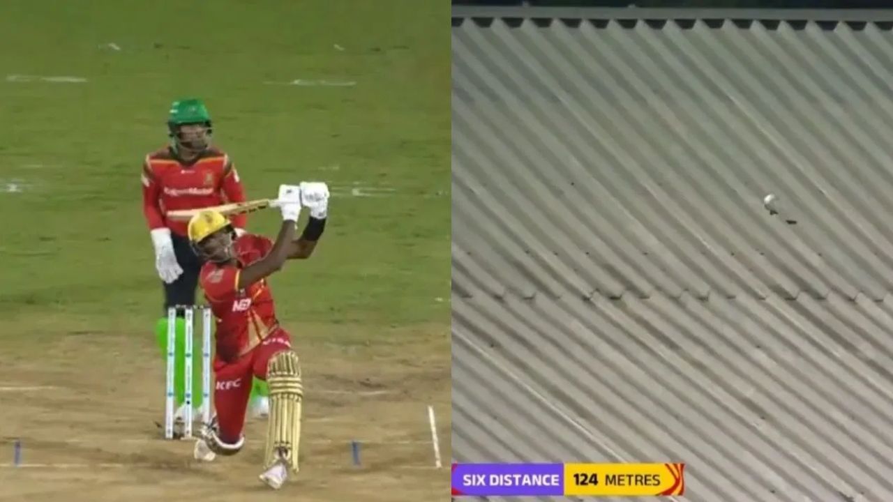 Shaqkere Parris: భారీ సిక్సర్ ను బాదిన షక్కెరే ప్యారిస్.. ఏకంగా 124 మీటర్ల సిక్స్..