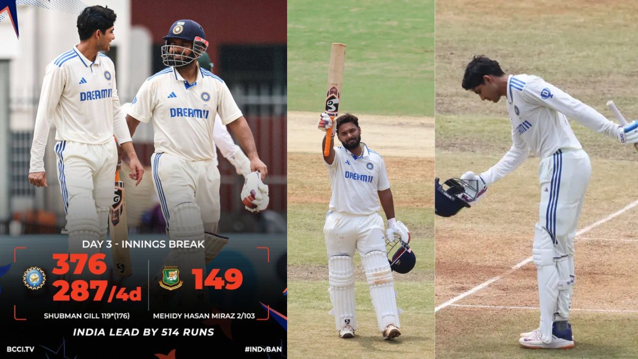 India vs Bangladesh: సెంచరీలతో అదరగొట్టిన గిల్, పంత్.. బంగ్లా టార్గెట్ 515