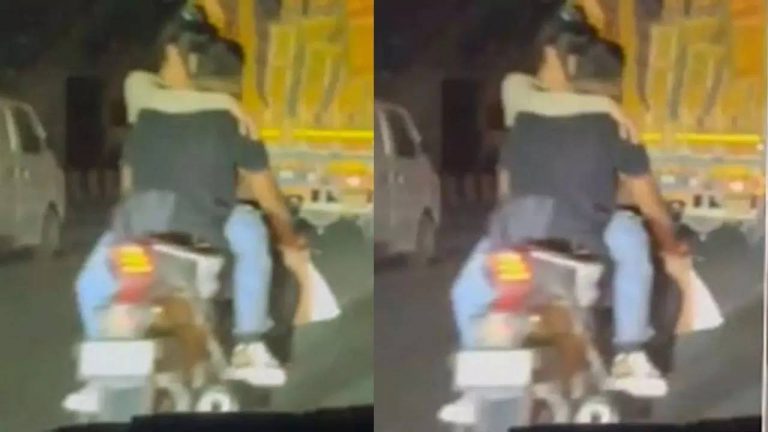 Viral Video : వాడికి లేదు.. నీకన్నా సిగ్గుండాలి కదా.. రోడ్డు మీద బైక్ పై ఆ రొమాన్స్ ఏంటి ?