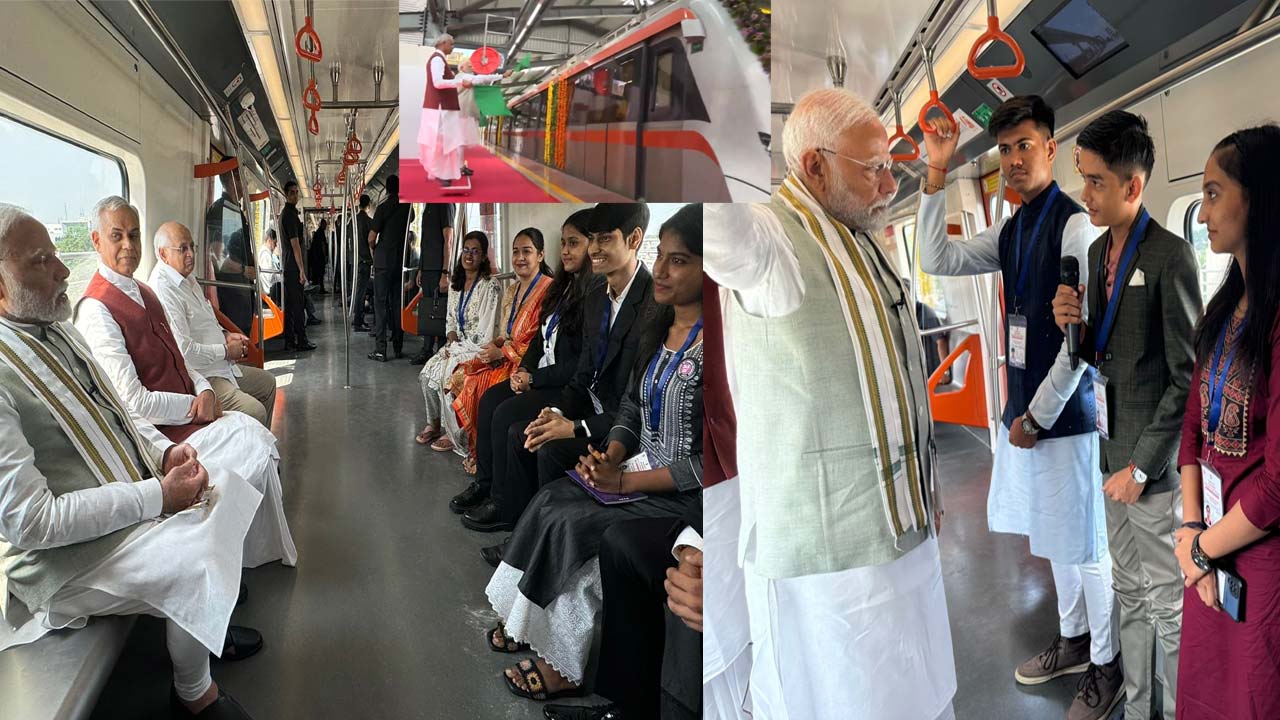 Gujarat: అహ్మదాబాద్‌‌లో మెట్రో రైలు ప్రాజెక్ట్ ప్రారంభించిన ప్రధాని మోడీ