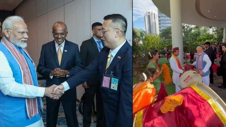 PM Modi: సింగపూర్‌లో మోడీకి ఘనస్వాగతం.. డోలు వాయించిన ప్రధాని