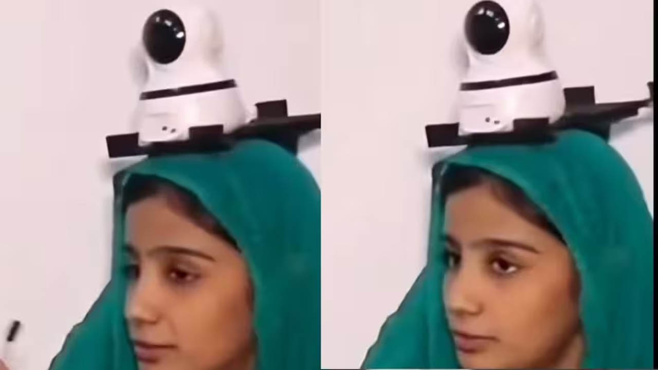 Viral Video : నెక్ట్స్ లెవెల్ సెక్యూరిటీ.. కూతురు తలపై సీసీకెమెరా అమర్చిన తండ్రి..  వీడియో వైరల్