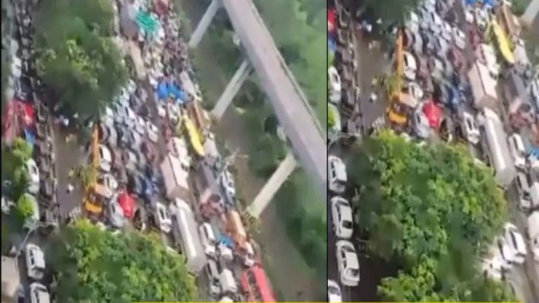 Mumbai: థానేలో బ్రిడ్జ్‌పై నుంచి పడ్డ ట్రక్కు.. భారీగా ట్రాఫిక్ జామ్.. 5 గంటల పాటు నరకం