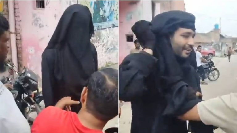 Viral Video: ప్రియురాలిని కలిసేందుకు బురఖా ధరించిన యువకుడు.. చితక్కొట్టిన ప్రజలు..