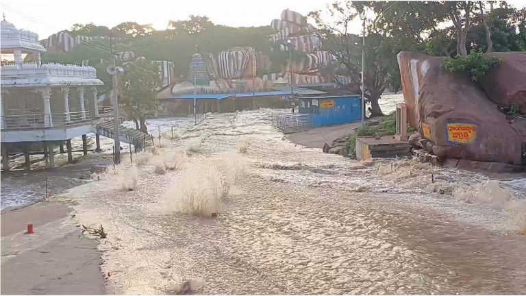 Edupayala Temple: గర్భగుడిలోని అమ్మవారి పాదాలను తాకుతూ మంజీరా వరద