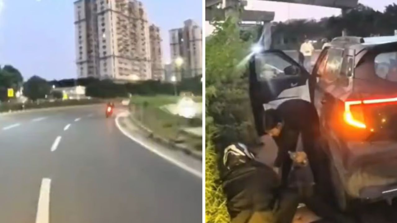 Accident: బైక్ రైడర్‌ను ఢీకొట్టిన ఎస్‌యూవీ కారు.. రైడర్‌ మృతి(వీడియో)