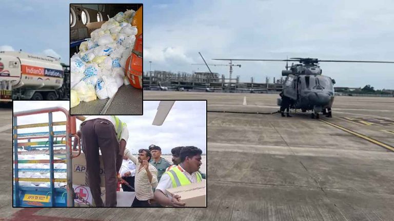 AP Rains and Floods: వరద బాధితులకు ఆహార పంపిణీ.. రంగంలోకి దిగిన హెలికాఫ్టర్లు..