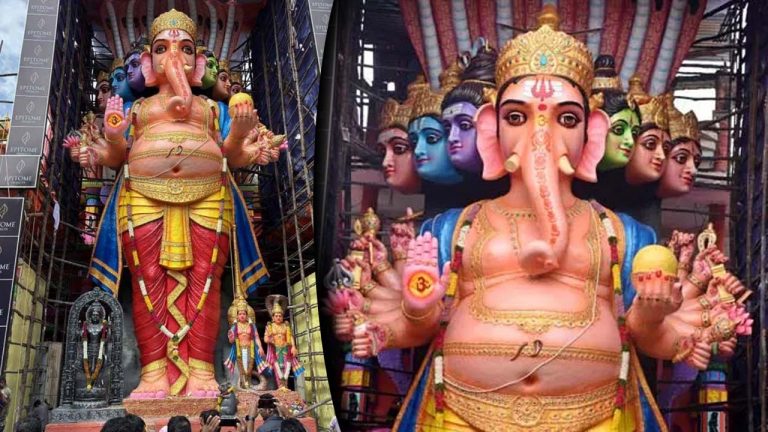 Khairatabad Ganesh: ఖైరతాబాద్ గణేష్‌ ప్రత్యేకత.. ఏడు ముఖాలు, ఏడు సర్పాలు, 24 చేతులు..