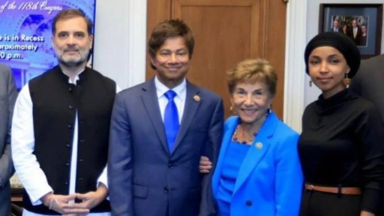 Rahul Gandhi: ఇండియాకి బద్ధ వ్యతిరేకి, పాక్ మద్దతురాలు.. ఇల్హాన్ ఒమర్‌తో రాహుల్ గాంధీ భేటీ..