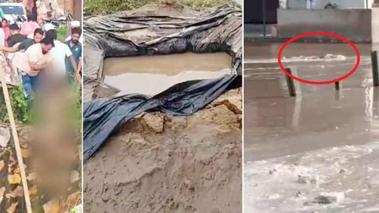 Rajasthan: నీట మునిగిన స్మశానవాటిక.. నీటిలో కొట్టుకుపోయిన మృతదేహాలు..