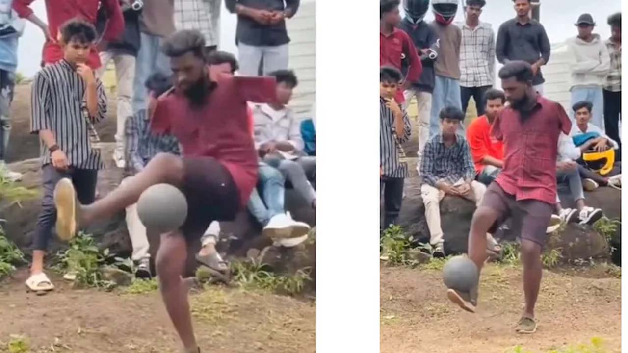 Viral Video: చేతులు లేకపోతేనేం.. కాళ్లతో ఫుట్‌బాల్ ఇరగదీస్తున్నాడు.. వీడియో వైరల్
