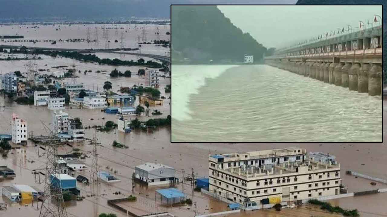 Heavy Flood in Krishna River: కృష్ణా నదిలో పోటెత్తుతున్న వరద..! వణికిపోతున్న బెజవాడ వాసులు