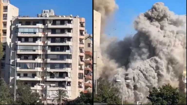 Israel-Labnon: లెబనాన్‌పై ఇజ్రాయెల్ క్షిపణి దాడి.. కుప్పకూలిన భారీ నివాస భవనం