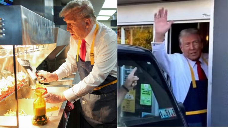 Donald Trump: మెక్‌డొనాల్డ్స్‌లో చెఫ్‭గా మారిన డొనాల్డ్ ట్రంప్(వీడియో)