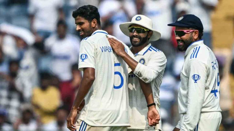 IND vs NZ: కివీస్ ఆలౌట్.. 7 వికెట్లతో చెలరేగిన వాషింగ్టన్