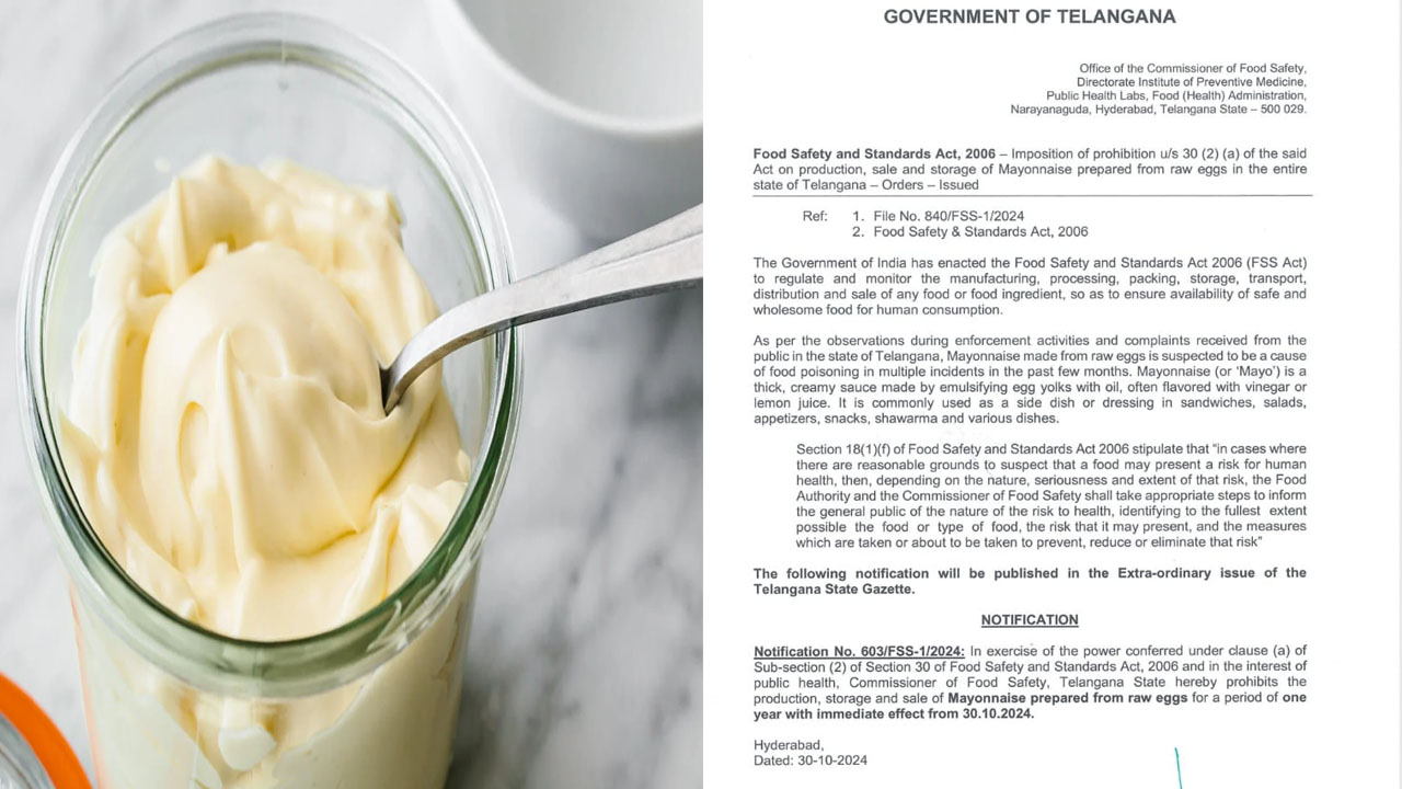 Mayonnaise Ban In Telangana : తెలంగాణలో మయోనైజ్ బ్యాన్.. ఎందుకంటే?