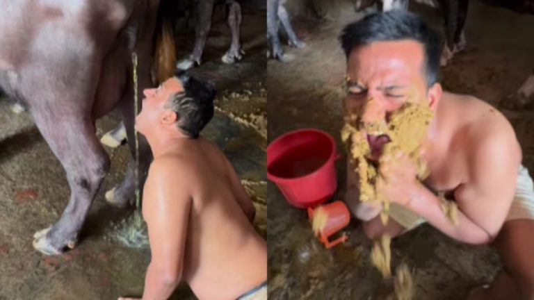 Puneet Superstar: రీల్స్ కోసం ఇంత హంగామా అవసరమా..? గేదె మూత్రం, పేడతో ఏకంగా..(వీడియో)