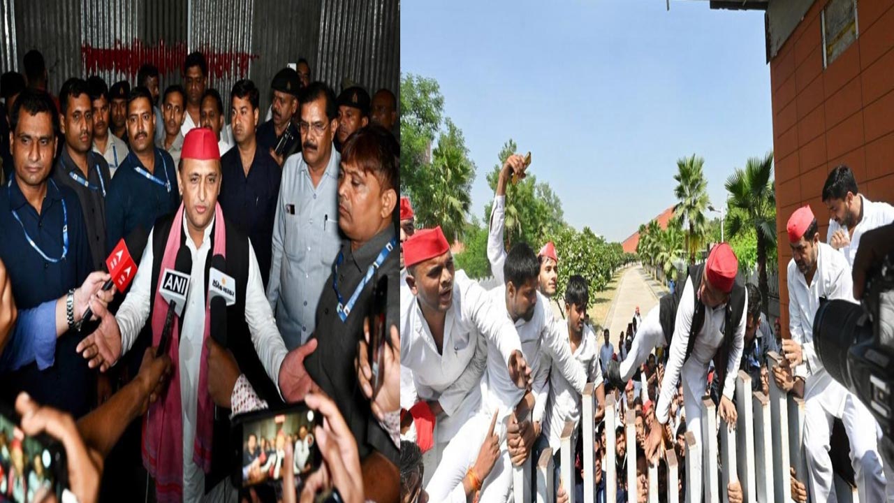 Akhilesh Yadav: లక్నోలో ఉద్రిక్తత.. జేపీఎన్‌ఐసీ వద్ద సమాజ్‌వాదీ పార్టీ నేతల ఆందోళన..