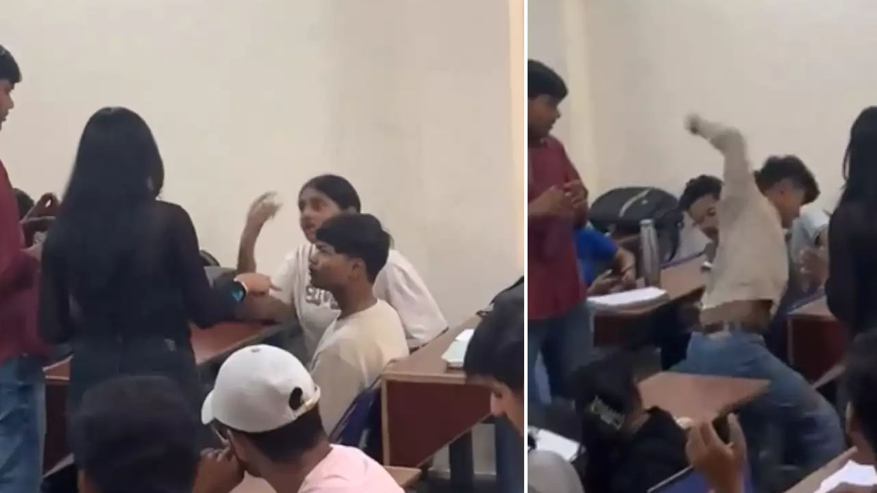 Viral Video: ఇద్దరు అమ్మాయిల మధ్య గొడవ.. వారి మధ్యలో నలిగిపోయిన అబ్బాయి ఏం చేశాడంటే..?