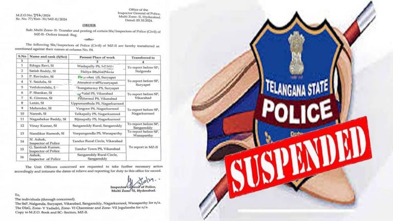 Vikarabad: వికారాబాద్‌లో సంచలనం.. ఒకేసారి ముగ్గురు సీఐలు, 13 మంది ఎస్‌ఐ లపై వేటు..