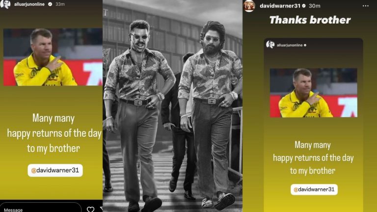 Allu Arjun : డేవిడ్ వార్నర్ కు ఐకానిక్ స్టార్ విషెస్‌
