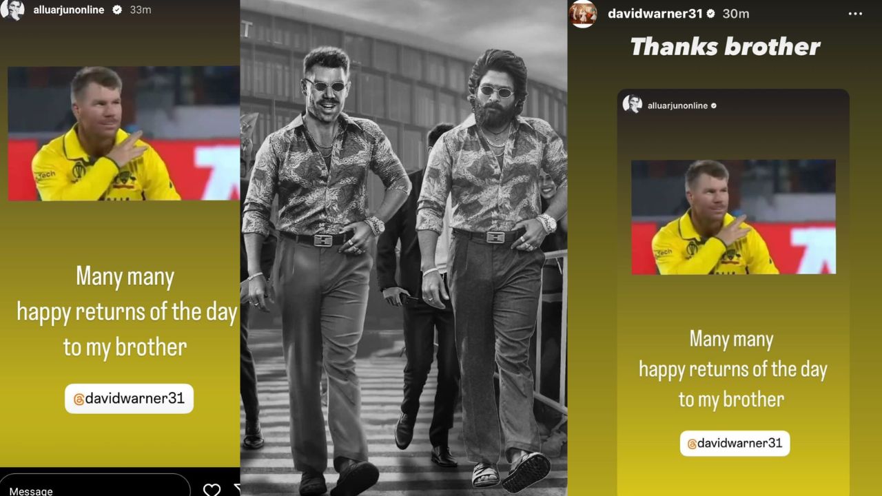 Allu Arjun : డేవిడ్ వార్నర్ కు ఐకానిక్ స్టార్ విషెస్‌