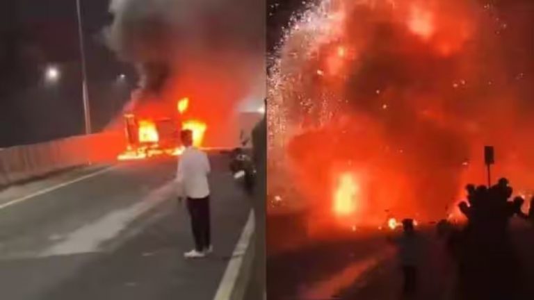 Ambulance Blast: అంబులెన్స్‌కు మంటలు.. తృటిలో తప్పించుకున్న గర్భిణి